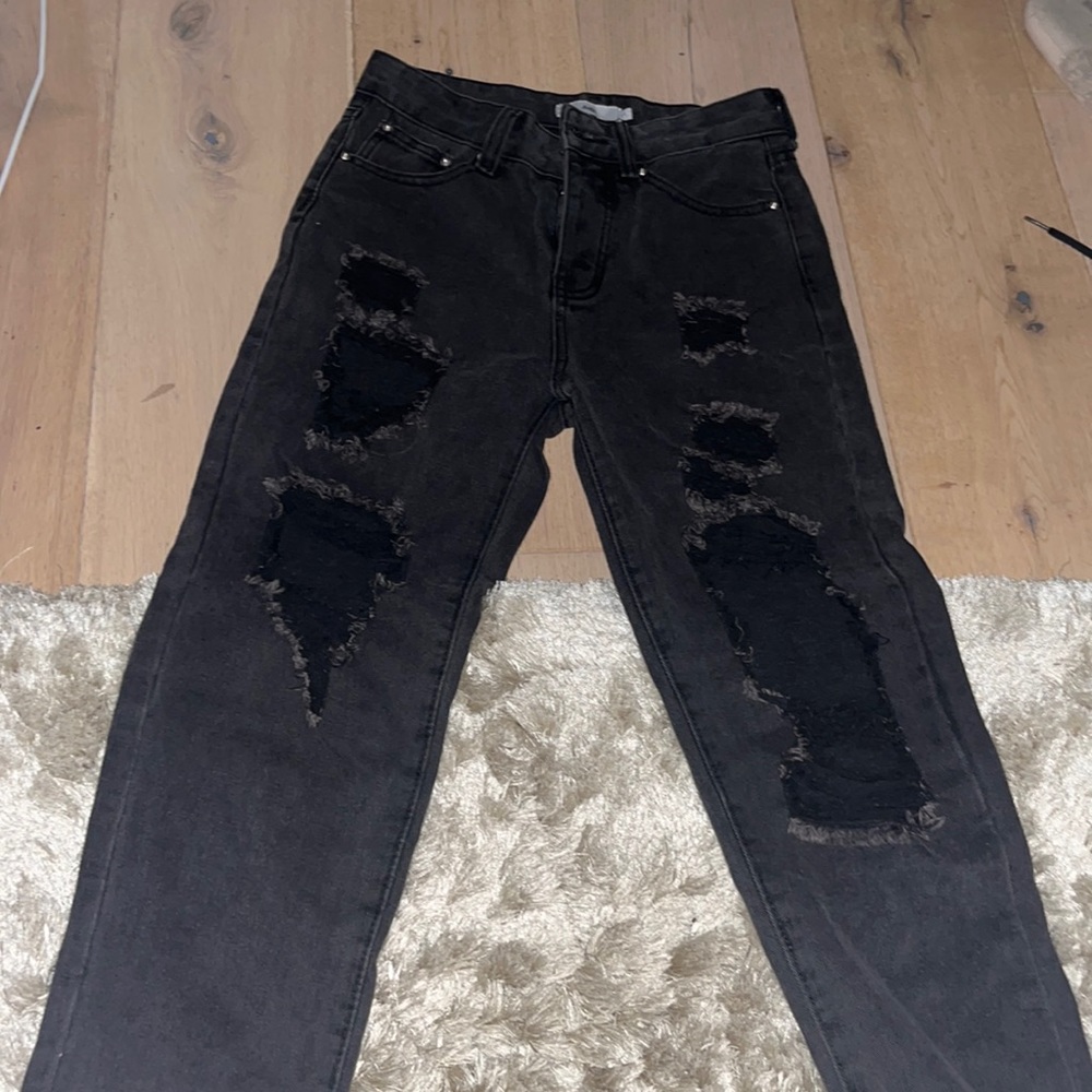 Black ripped jeans